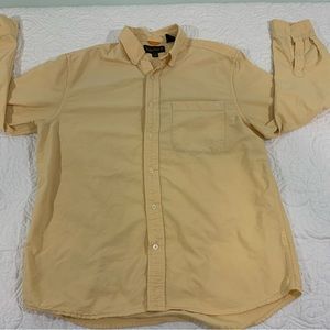 Timberland Men's Shirt Size L Long Sleeve Button-Down 100% Thick Cotton Yellow.